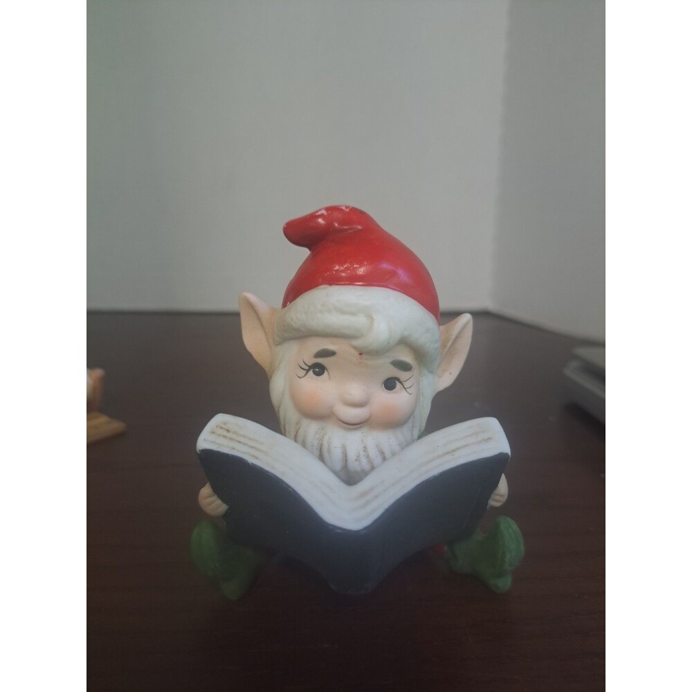 Vintage Homco Toymaker Elf Reading A Book Figurine 5406